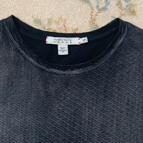 ALICE +OLIVIA Washed Pointelle Ruffled T-Shirt - Picture 4 of 7